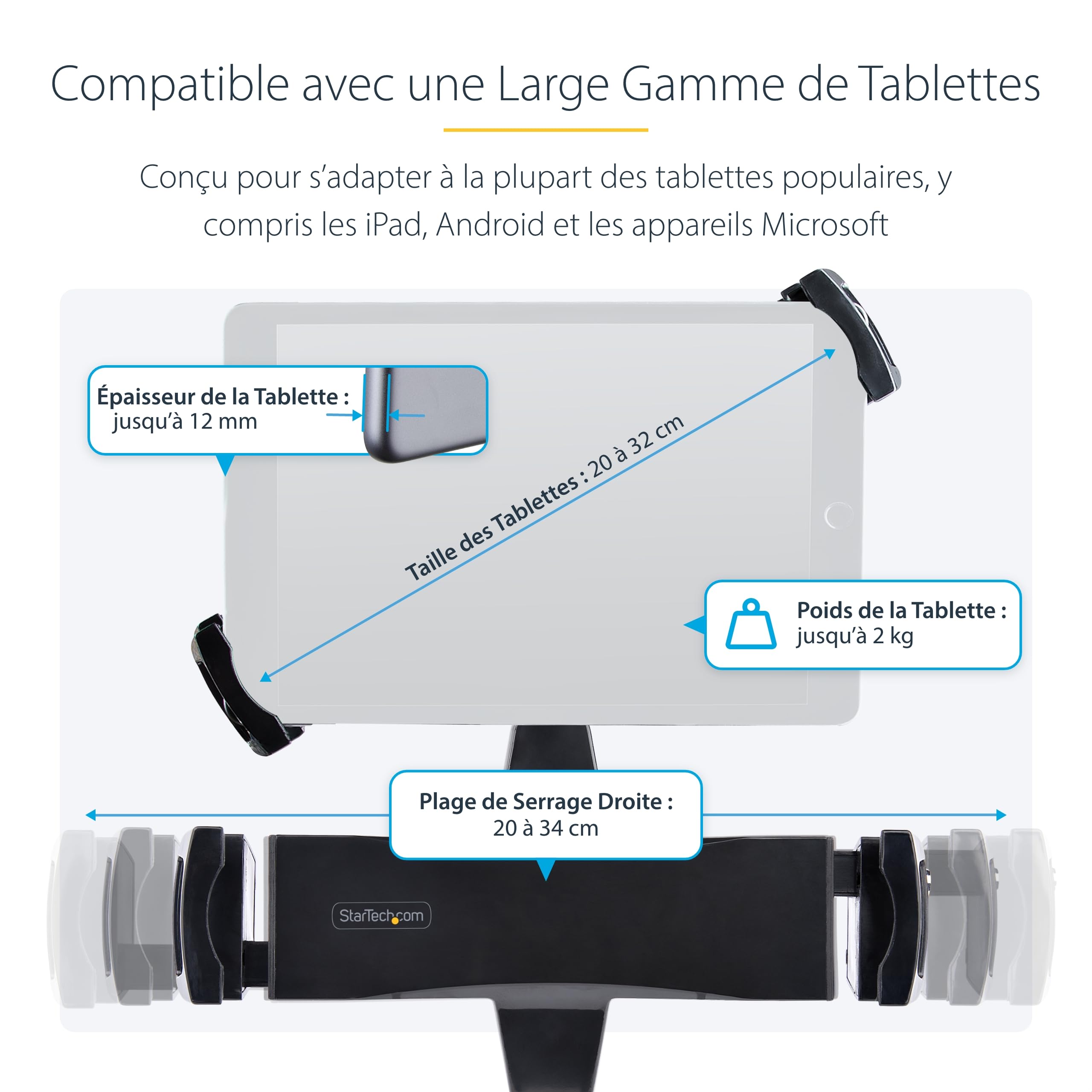 Support VESA Pour Ordinateur Portable - Adaptateur Monture 75x75/100x100 Mm - Jusqu'à 17,3"