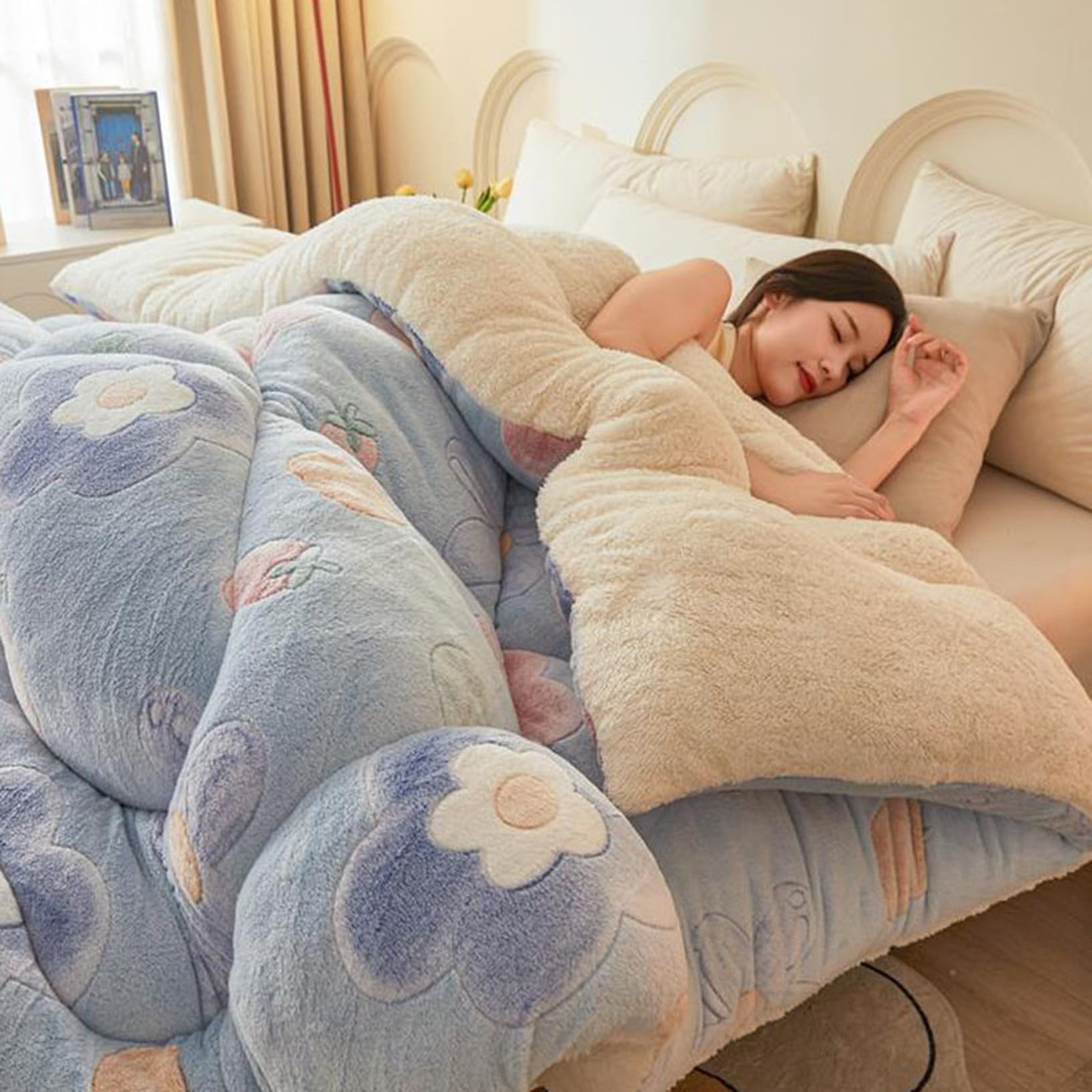 布団・毛布 yumi nmin Amazon｜[BKVB] 毛布 ボリューム 掛け布団 シングル 保温防寒 暖かい