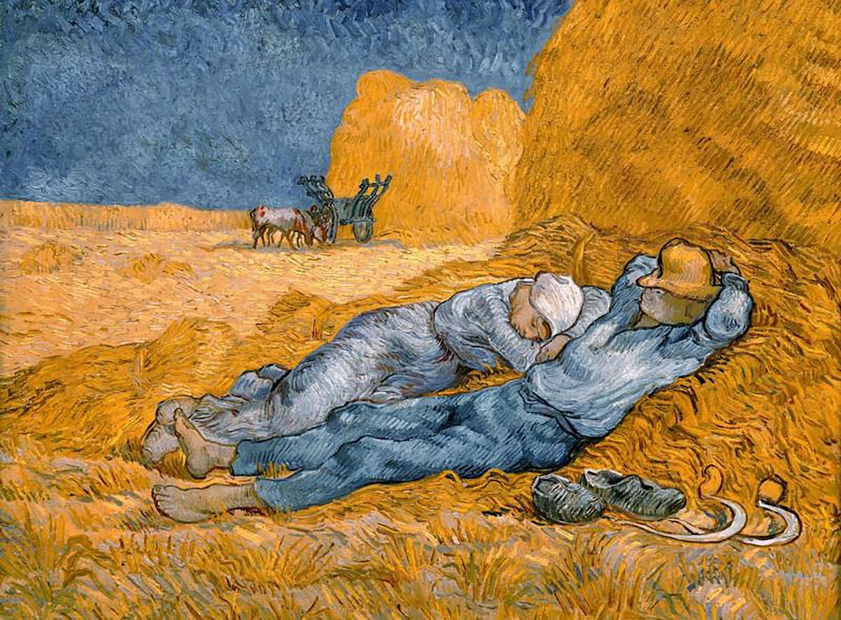 La Siesta | Vincent van Gogh | Postimpresionismo | Cuadro Canvas Wall Art | Impresión Giclée lienzo algodón puro | Bastidor 3cm | 40x55cm