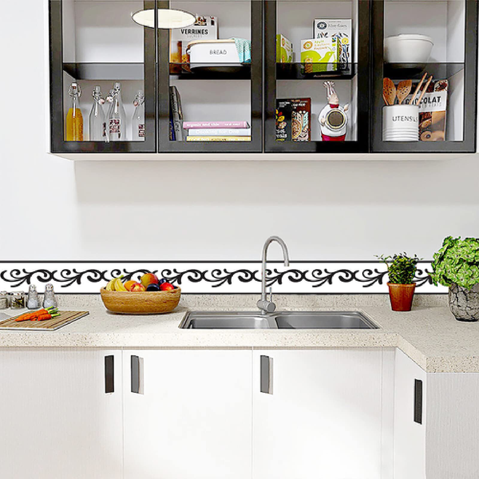Borde Autoadhesivo PVC Rayas De Colores – 10×500 Cm, Impermeable Para Cocina, Baño Y Dormitorio