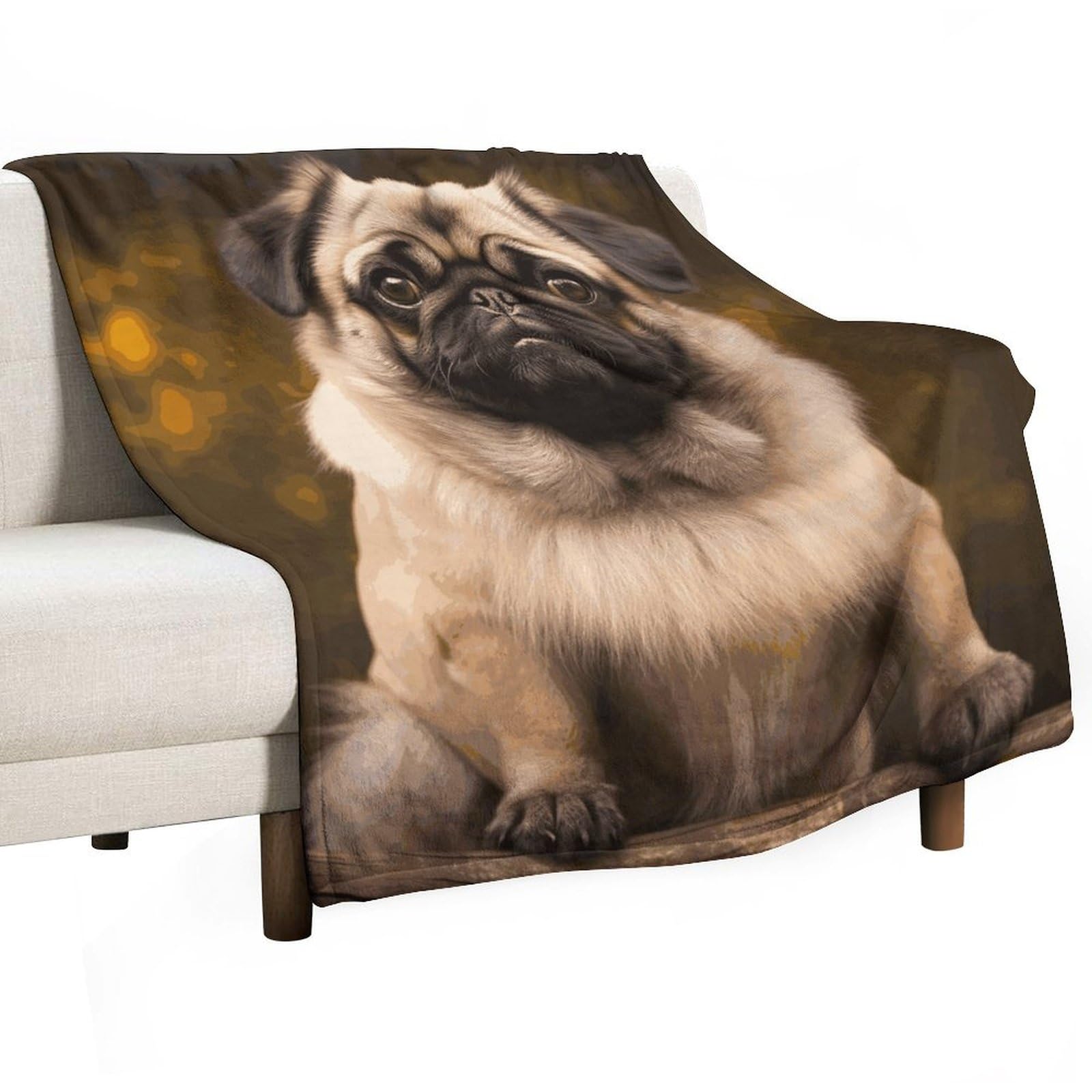 Plaid doux carlin pour des moments réconfortants sur le lit