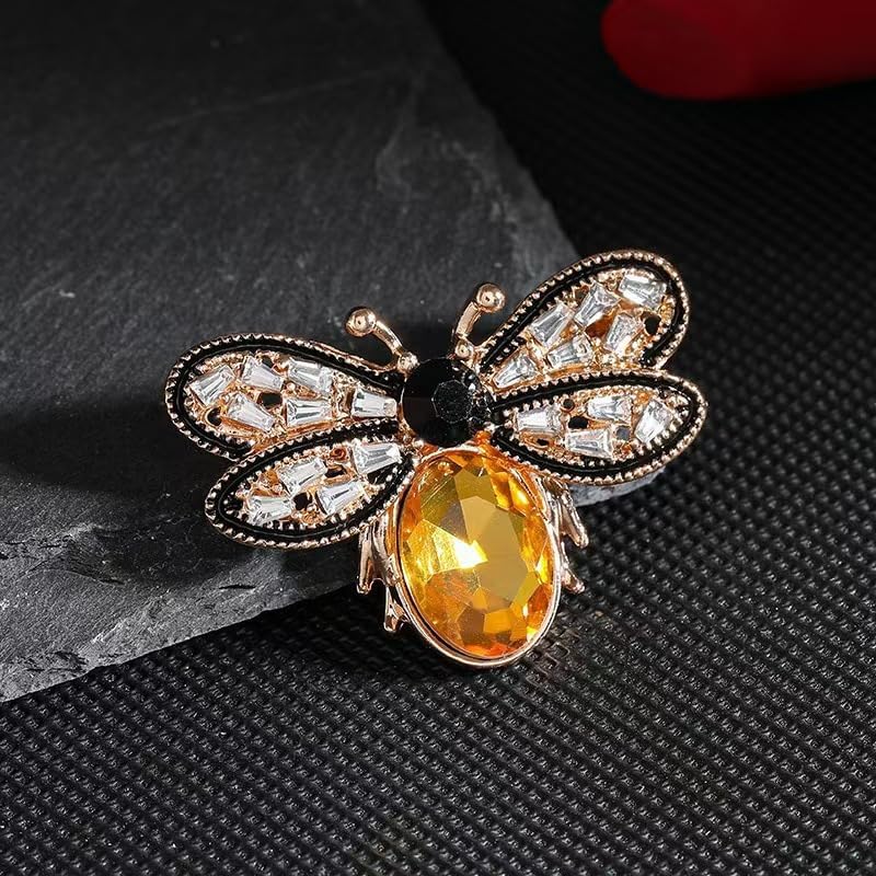 Rhinestone Bee Brooches Pins Vintage Insect Themed Lapel Pin for Women Stylish Accessories for Birthday Dating Party - Image 2