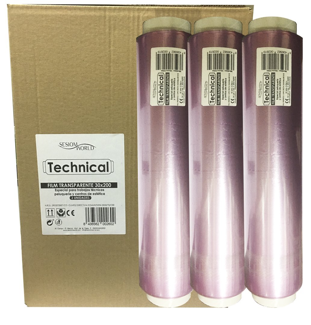 Sesiomworld Confezione da 3 rotoli di film Osmotico Trasparente Technical 30 cm x 200 metri professionale 3 unità 2400 g