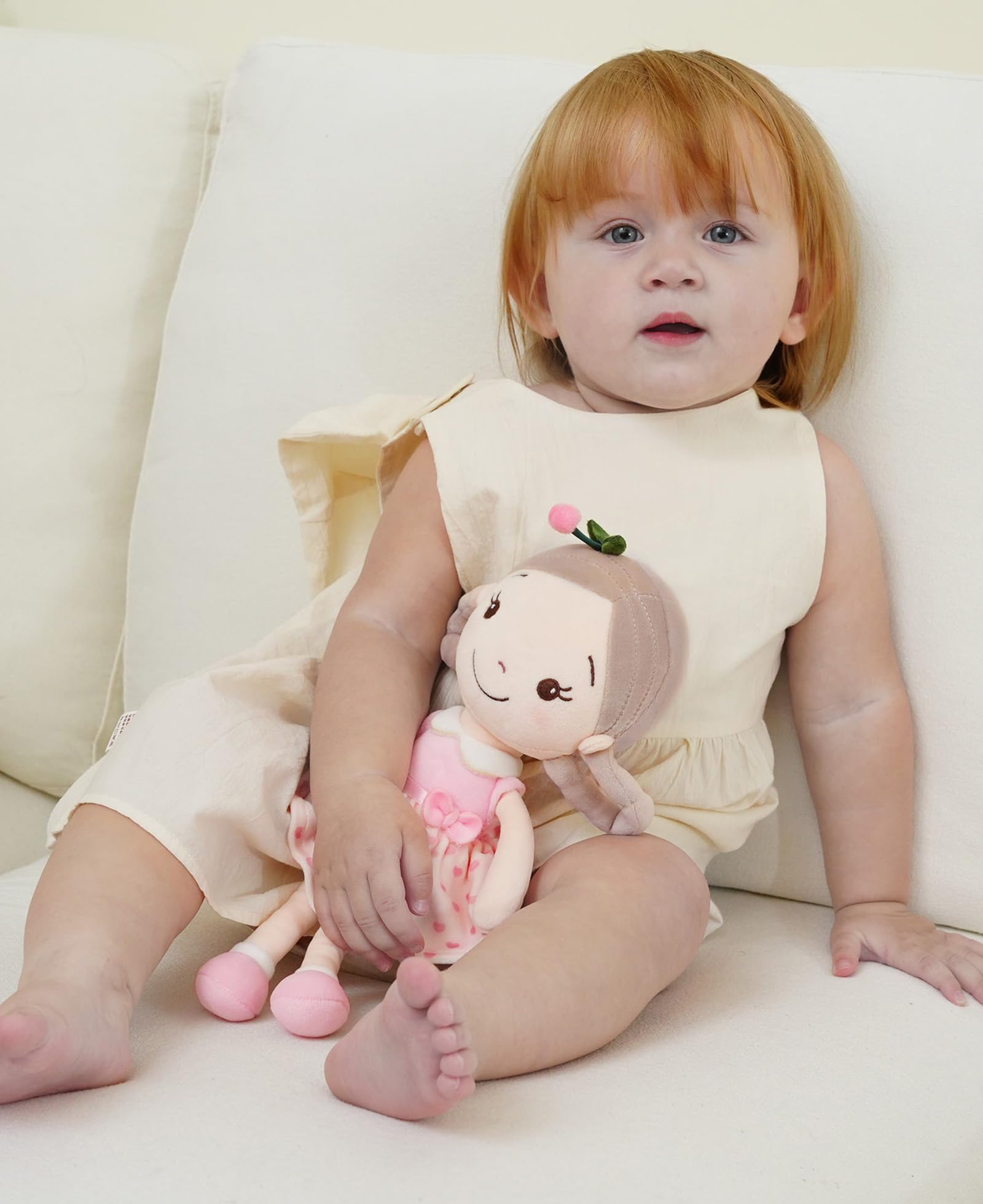 GAGAKU Bambola di peluche morbida per bambine - Il mio primo regalo di bambola per bambine, bambine e neonati, bambola di pezza lavabile in lavatrice