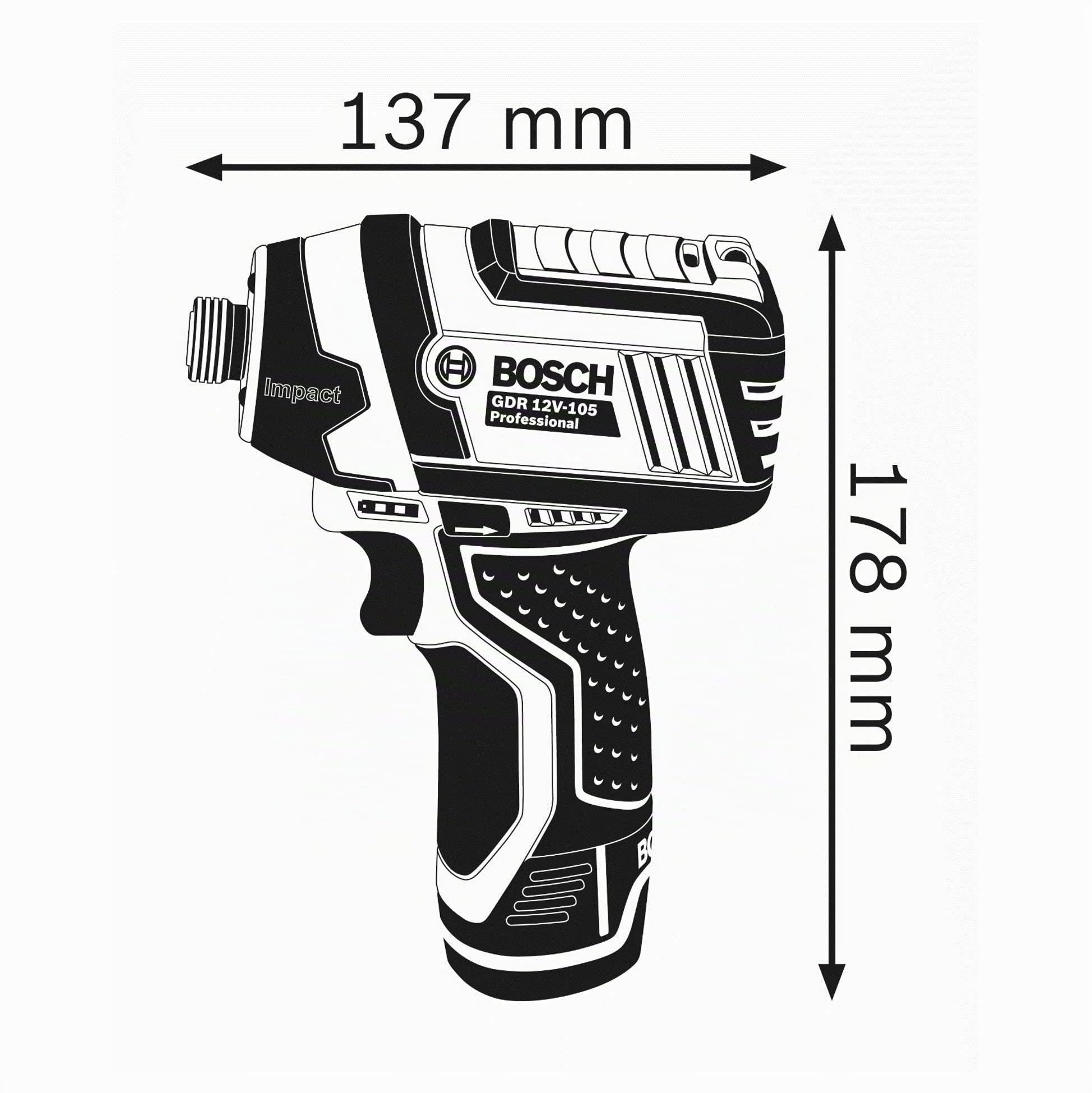 Bosch Professional 12V System visseuse à chocs sans-fil GDR 12V-105 (avec calage L-BOXX)