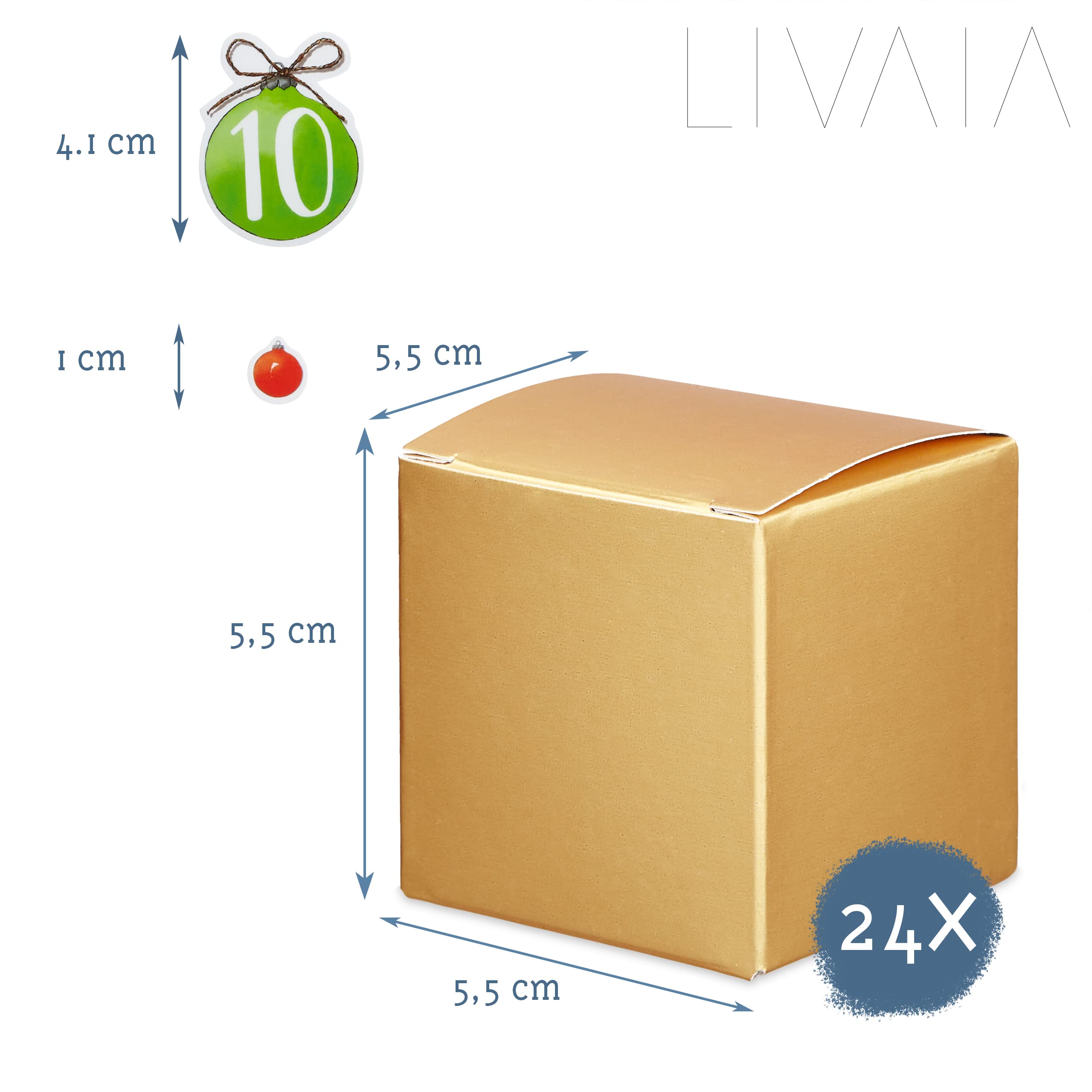 LIVAIA Calendario Avvento da Riempire: Calendario Avvento 2024-25 Scatole Piccole Regali Natale, Adesivi Personalizzati - Calendario Avvento Fai da Te, Kit, Scatole Regalo per Creazioni Uniche