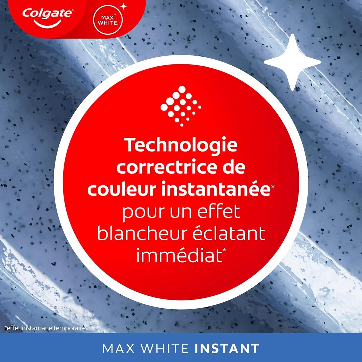 Colgate® MaxWhite Instant – Dentifrice 12x75ml | Dentifrice Blancheur - Effet instantané - Technologie Azurants Optiques - Doux pour l'émail