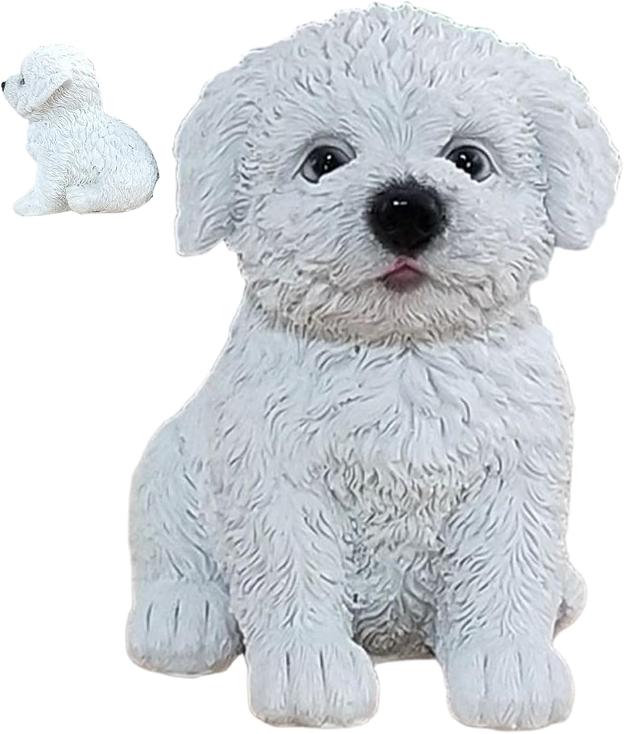 Dog Figurine Realistic White Resin Dog Statue for Home Porch Outdoor Indoor Decoration 13 x 11 9 x 9 cm White Figure