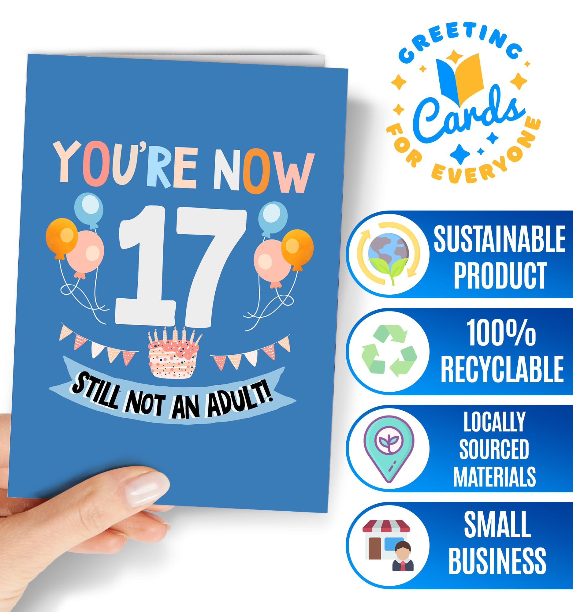 Grandson 17th Birthday Card - Modern Stars Design - Special - View #9