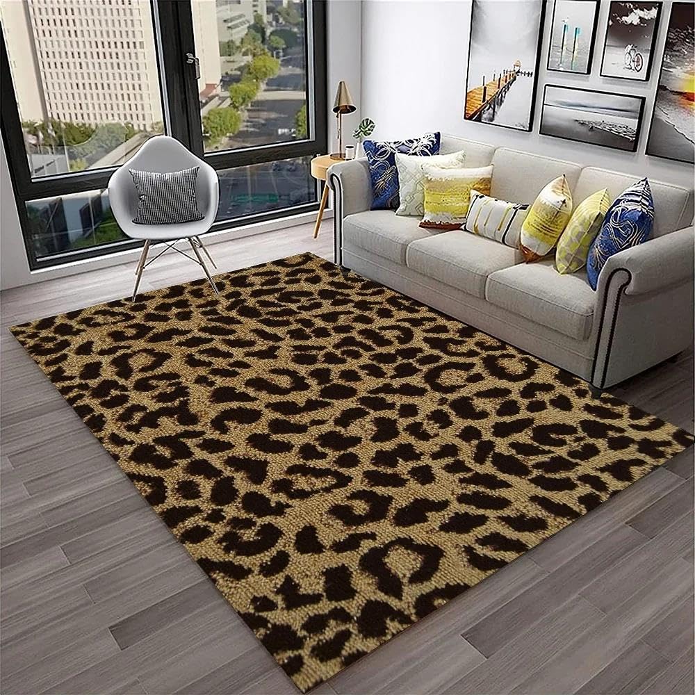 Tapis de sol antidérapant imprimé léopard 3D sécurisé pour enfants