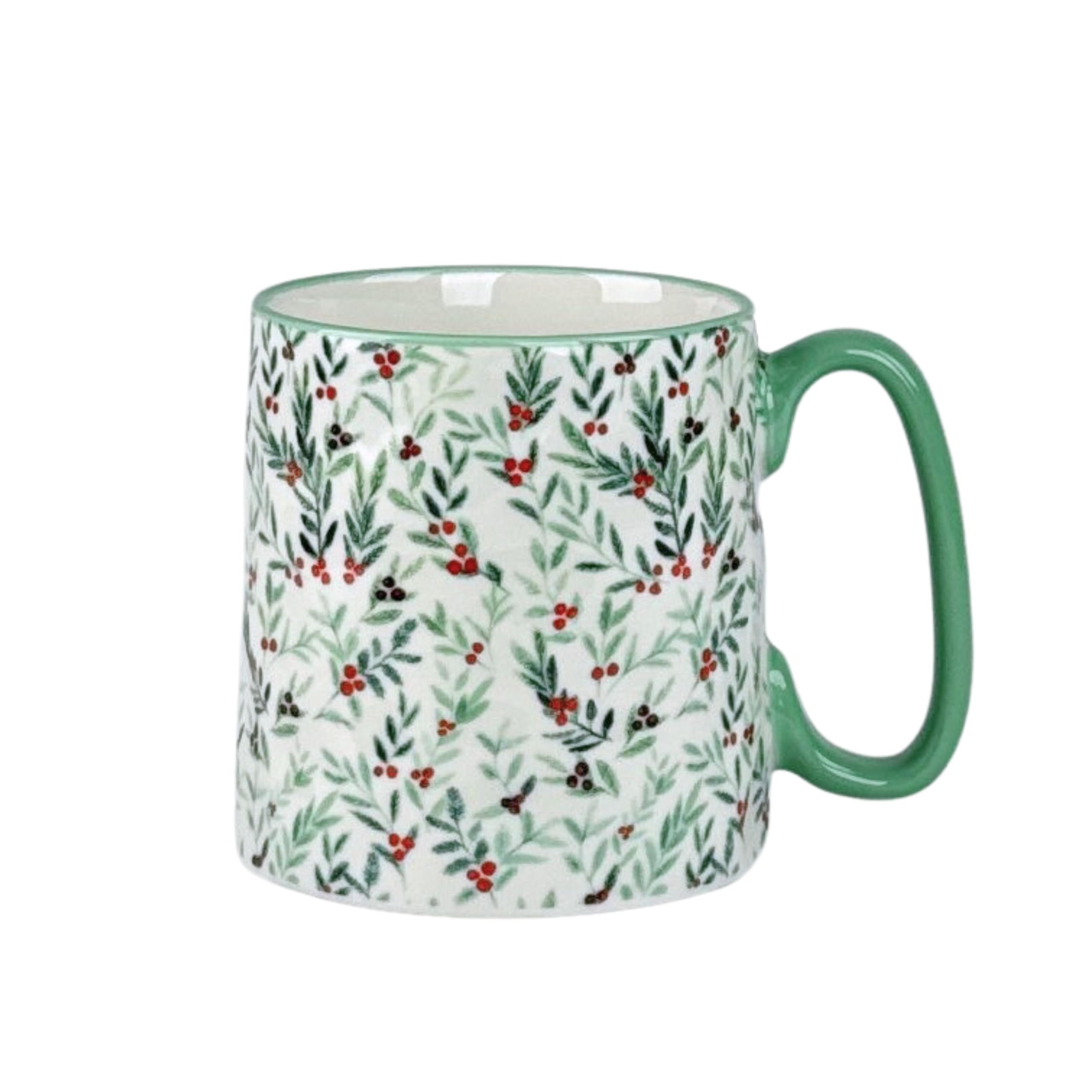 Amazon.com | 10 Strawberry Street Bella Green & Red Holly Mug, Assorted Set  of 4: Coffee Cups & Mugs