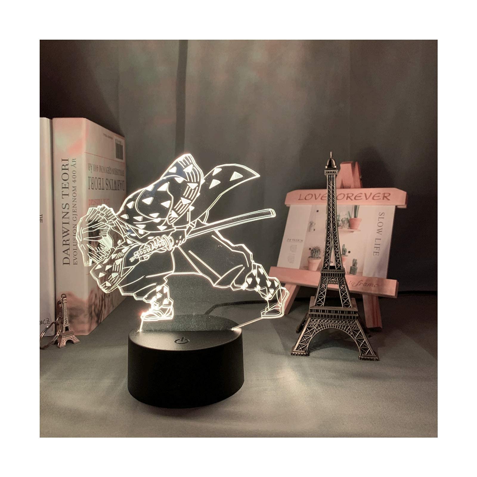 3D Illusion Night Light USB, Acrylic LED Night Light Anime Demon Slayer Agatsuma Zenitsu Figure for Kids ChLight Gift with Acrylic Illusion Light