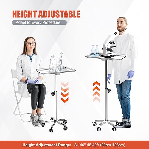 Miniatura 8 de Bandeja de salón con ruedas para peluquería, bandeja para peluquería y peluquería, uso ideal para peluquería dental