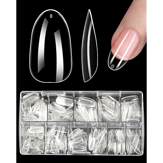 ELECTOMANIA 500pcs Fake Nails - Transparent & Acrylic