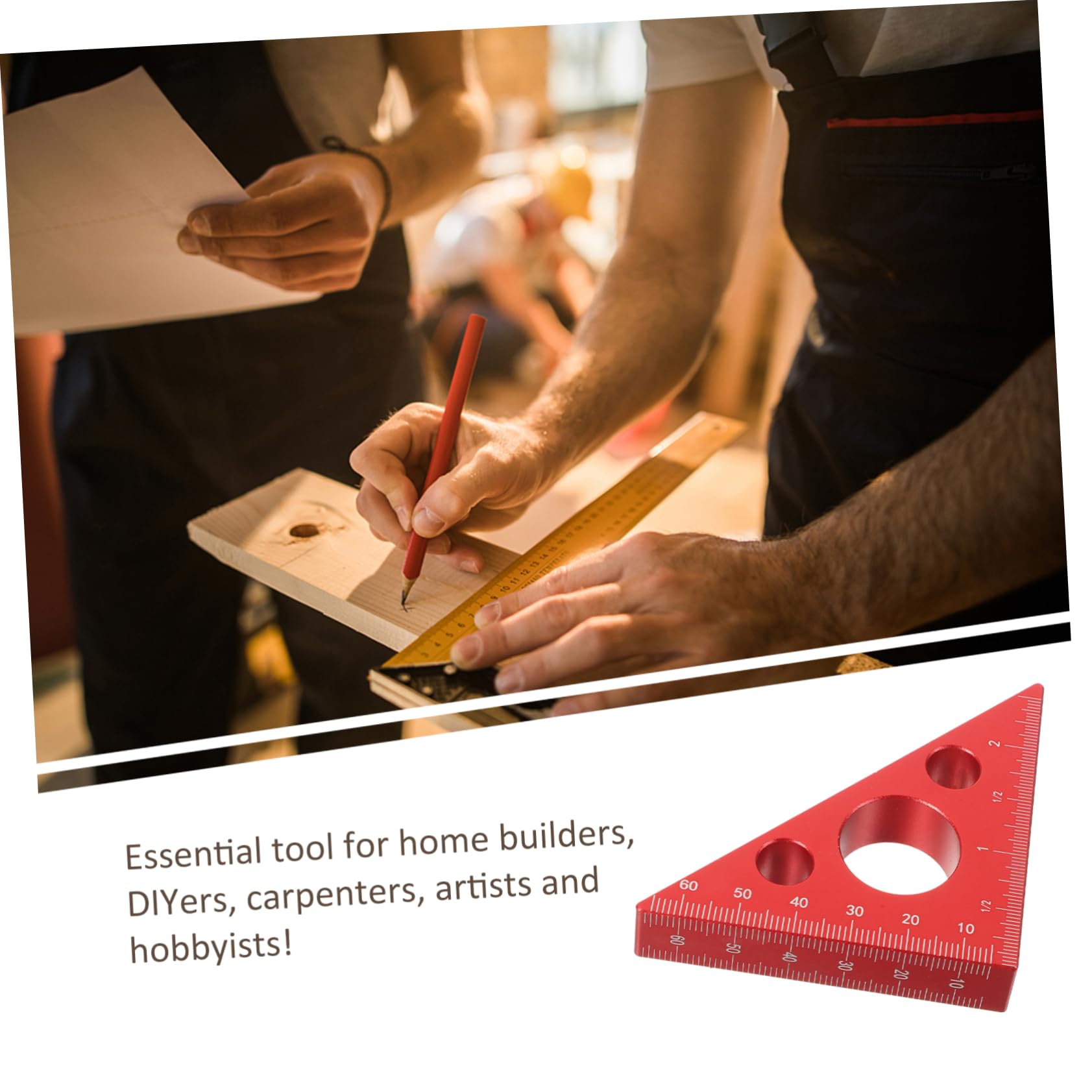 OSALADI 2 Piezas regla triangular del carpintero carpenter regla carpintero gobernante herramientas para trabajar la madera de ía de o de pulgadas métricas