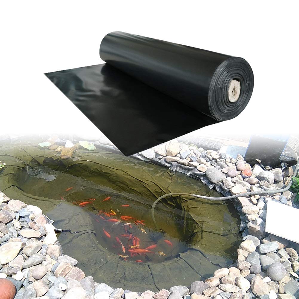 Revêtement d'étang en caoutchouc PEHD noir de 0.5 mm pour grands bassins de jardin