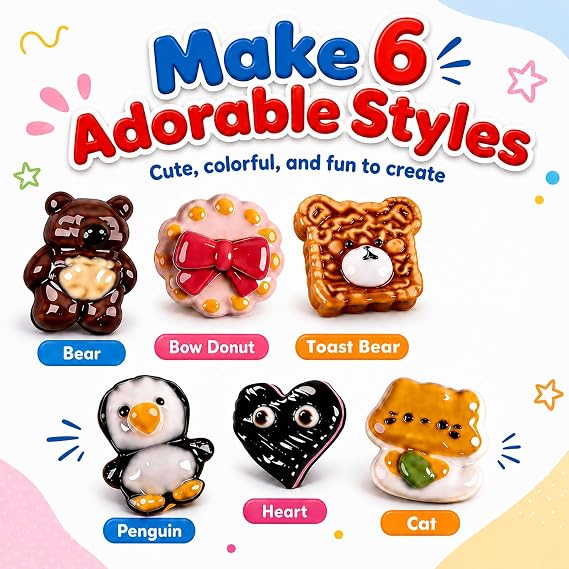 VMNlooking タバスクイッシーキット 子供用 DIY スクイッシー作成キット かわいい型付き 自分だけのスクイッシークラフトキット ソフトな感覚スクイーズおもちゃ アート&クラフトギフト 女の子 男の子 8~15歳