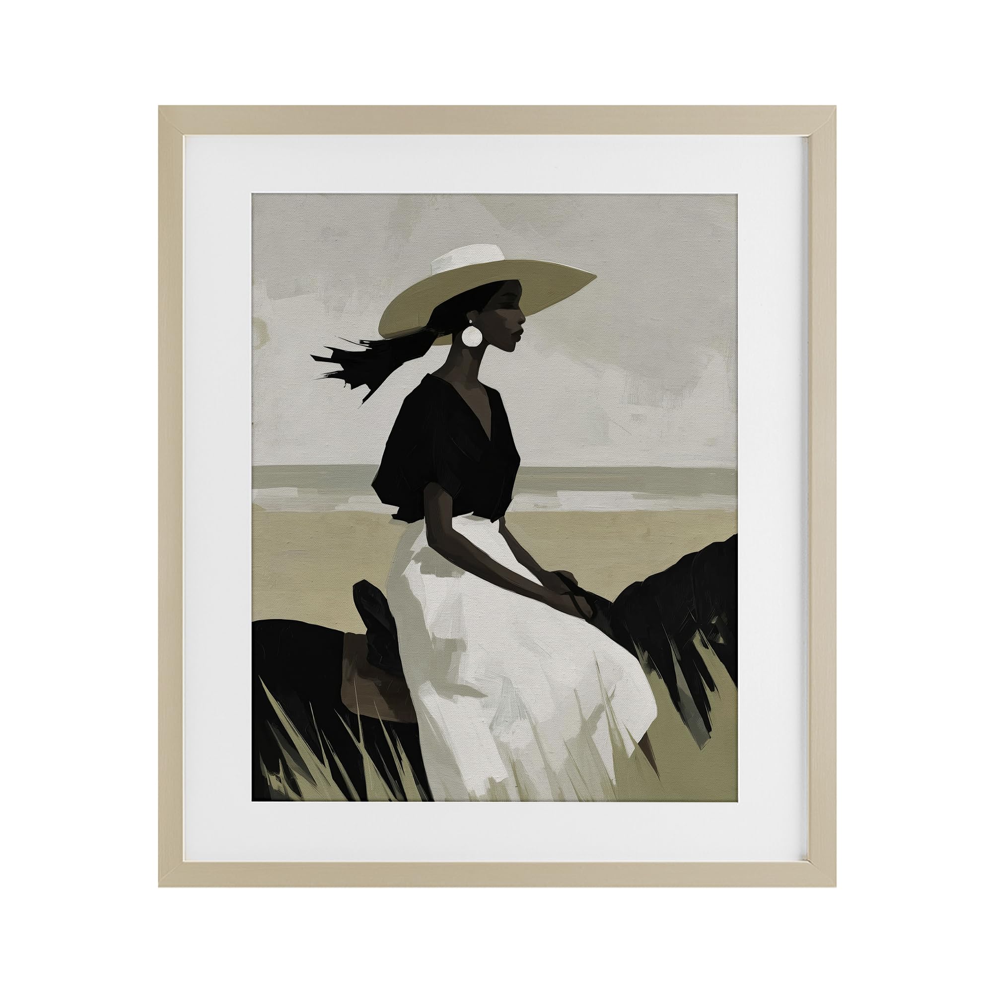 Stupell Industries Equestrian Windswept Muse 'Equestrian Windswept Muse', Framed Print Under Glass, Brown, 17 X 21 Inches, Easy To Hang And Sturdy, Made In Usa, By Svetlana Aleynikova