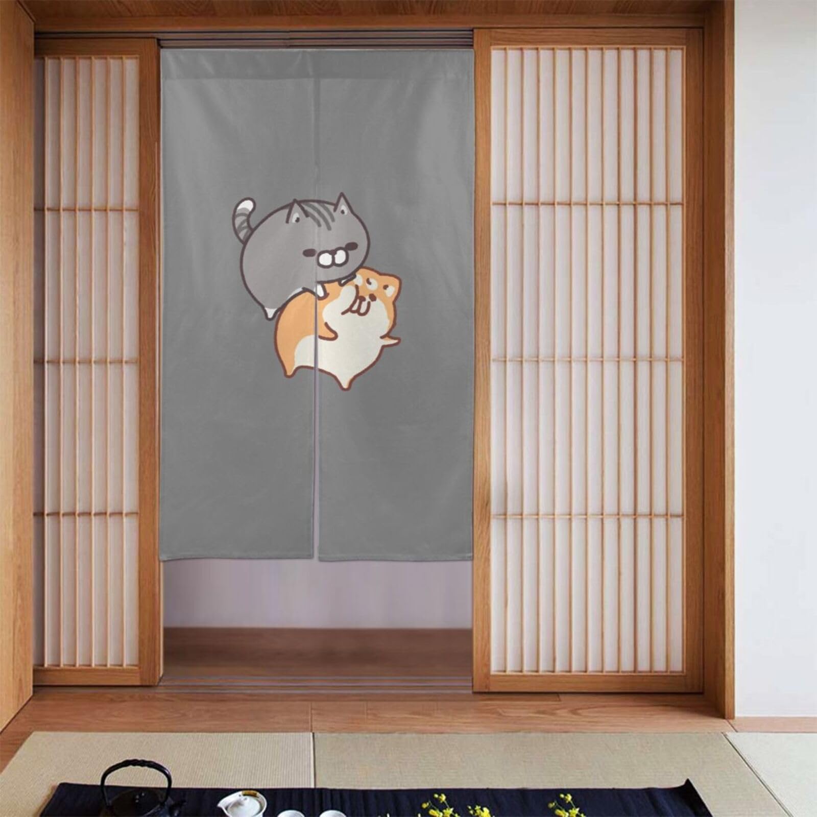 Amazon｜ボンレス犬猫 (3) のれん 間仕切り 目隠し 暖簾 ドアカーテン