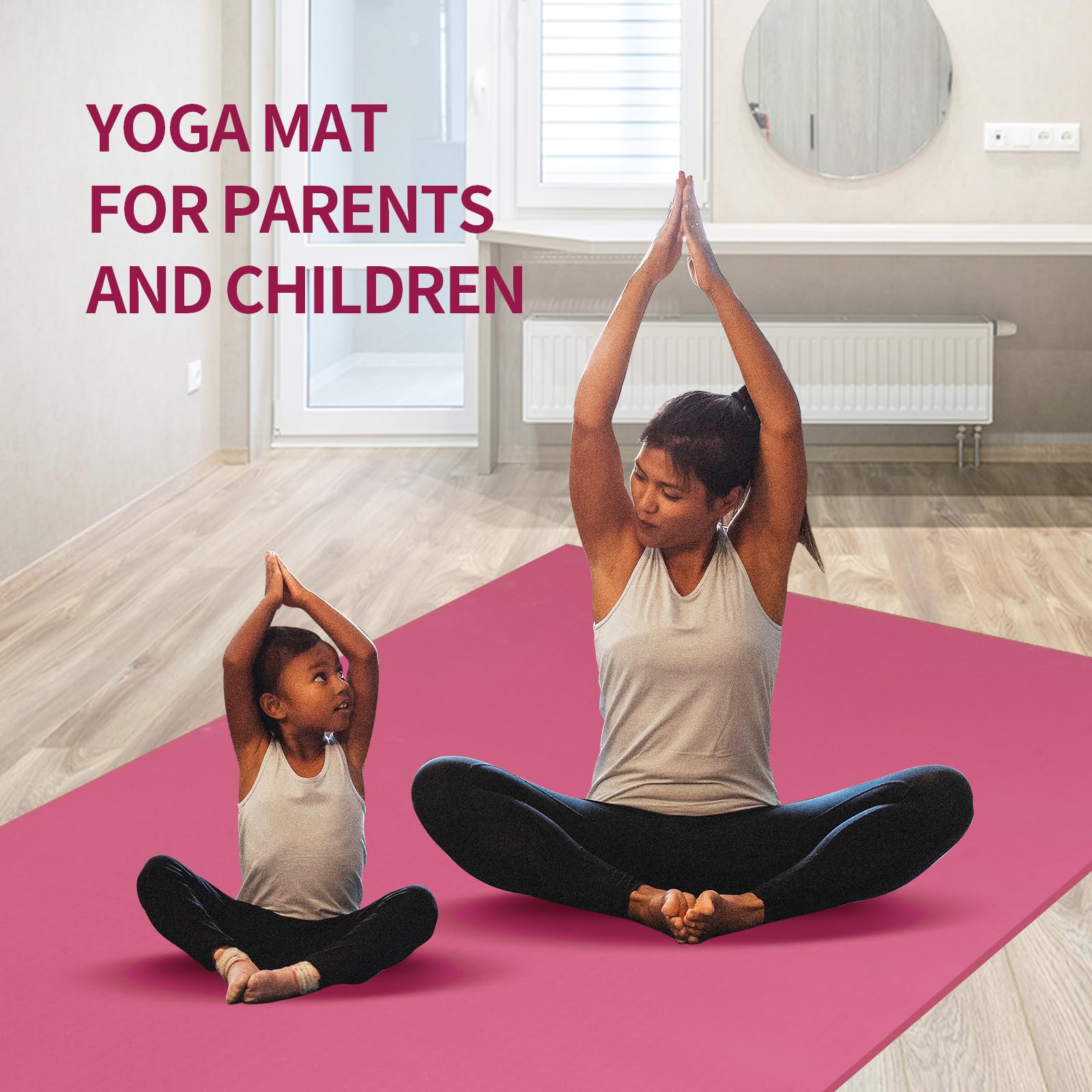 Yogamatte, Pilatesmatte, rutschfest, Yogamatte, Sportmatte, Yogamatte, für Pilates, Yoga, Fitness, 183 x 61 cm