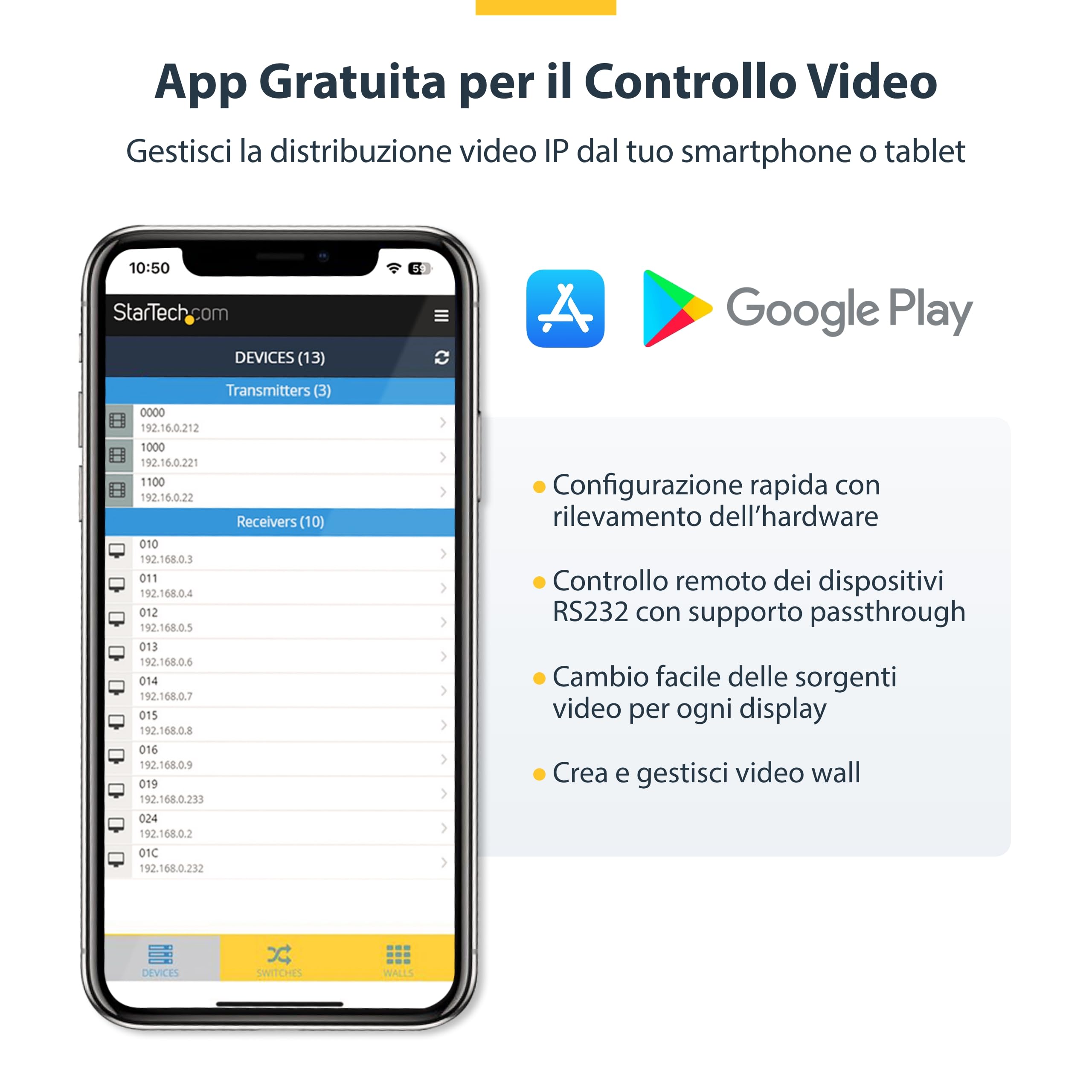 StarTech.com Kit Extender HDMI via IP con Supporto per Video Murale - Prolunga HDMI 4k