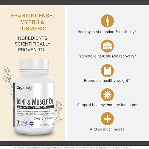 Miniatura 8 de Organixx Péptidos de colágeno en polvo (30 porciones) y cuidado de articulaciones y músculos cúrcuma (60 cápsulas)