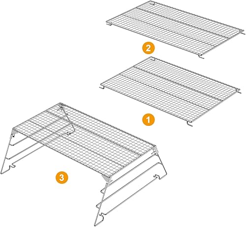 Miniatura 3 de Estante de 3 niveles para parrilla de pellets Traeger 575 Pro 34, estante de calentamiento deslizante plegable de 21 pulgadas para Pit Boss, Camp
