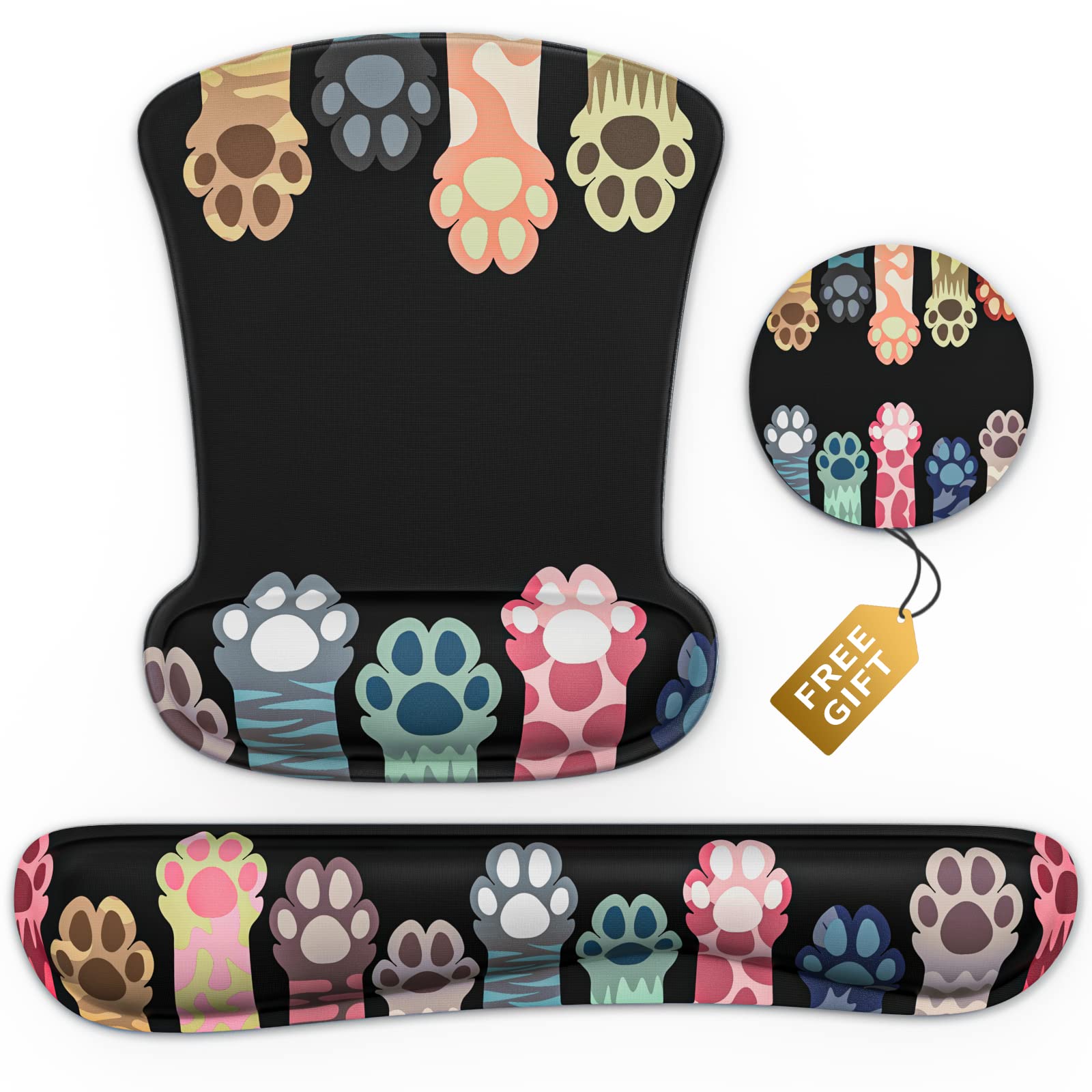 Tappetino Poggiapolsi Con Memory Foam - 25x23cm Antiscivolo Per Mouse | Design Drago