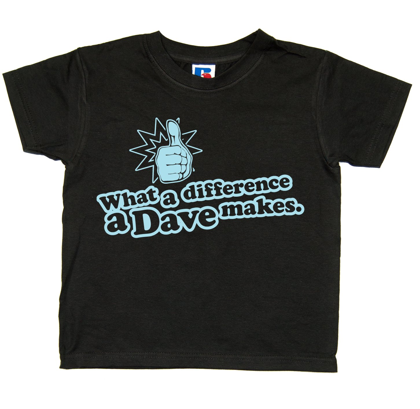 Balcony-Shirts 'What A Difference A Dave Makes' Kids T Shirt - Black - 3/4 Years