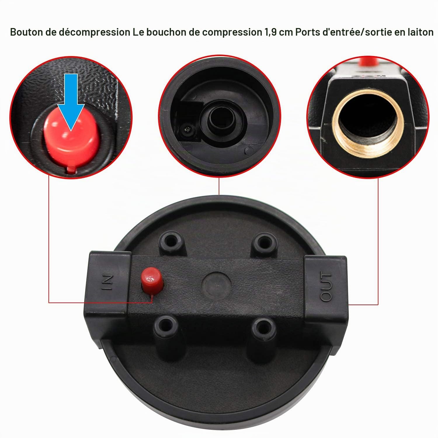 Geekpure Boîtier transparent pour filtre de 2,5 po x 20 po pour système de filtration d'eau pour toute la maison -Raccord en laiton BSP 3/4 po