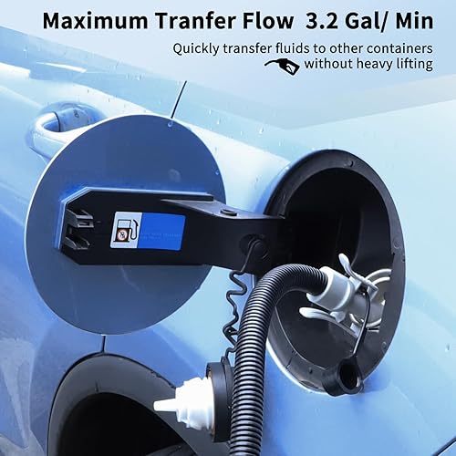 Miniatura 4 de Bomba de transferencia de combustible (3.2 GPM) con sensor de parada automática, manguera de 51 pulgadas de transferencia automática de bomba de gas