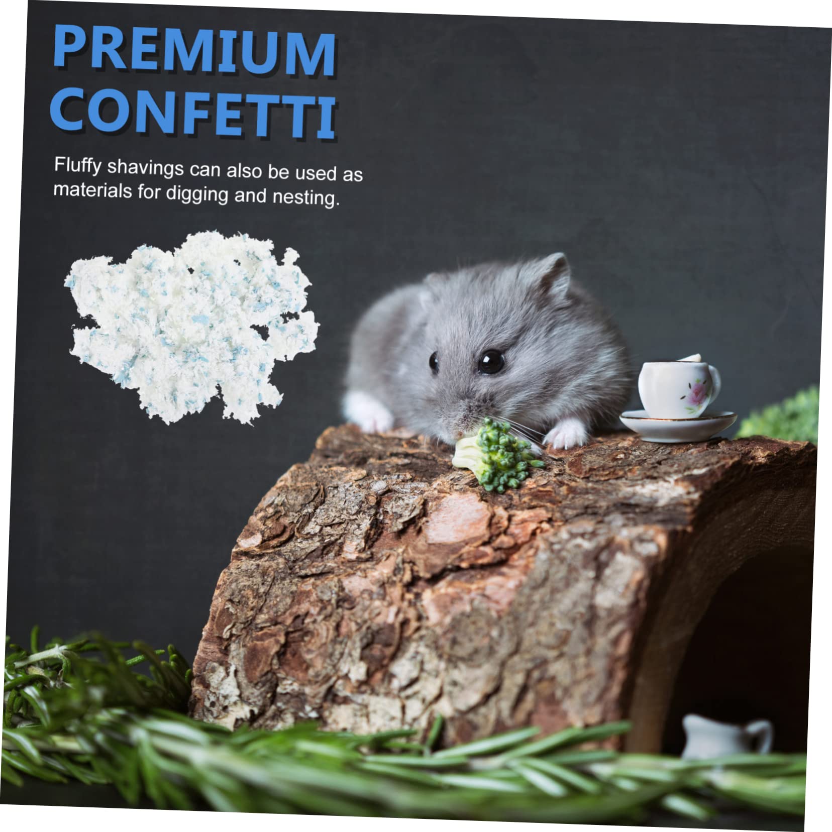 Happyyami Rastrello per Prato Lettiera in Carta per Criceti e Piccoli Animali, Assorbe umidità, Tiene Caldo, 1 Sacchetto da 450 Grammi per Gabbie | Assorbimento Acqua, Materiale Sicuro, 1 Sacchetto, per Cincillà e Gerbilli