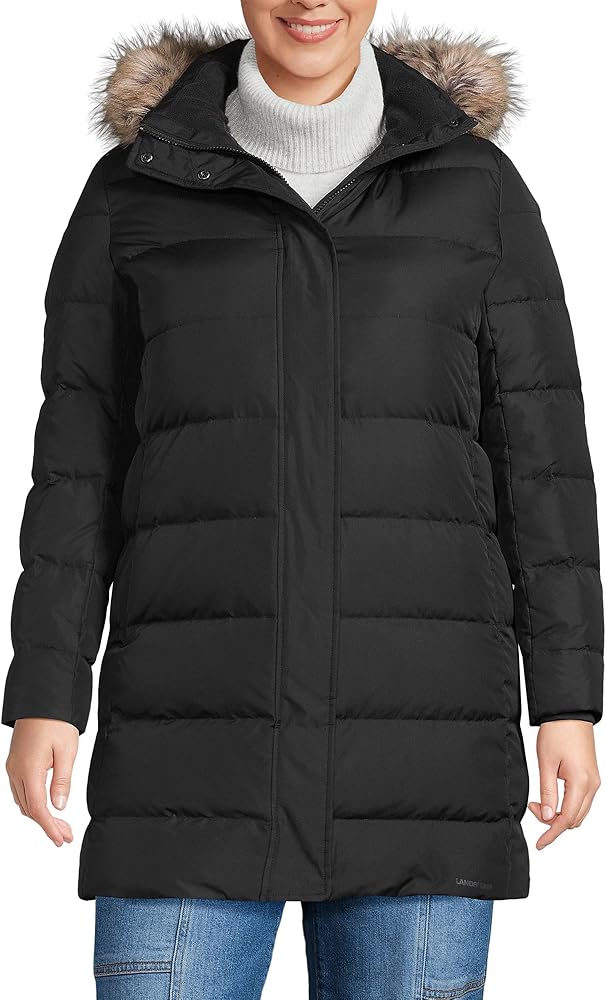 Amazon.com: Lands' End Womens Winter Down Coat Black Petite