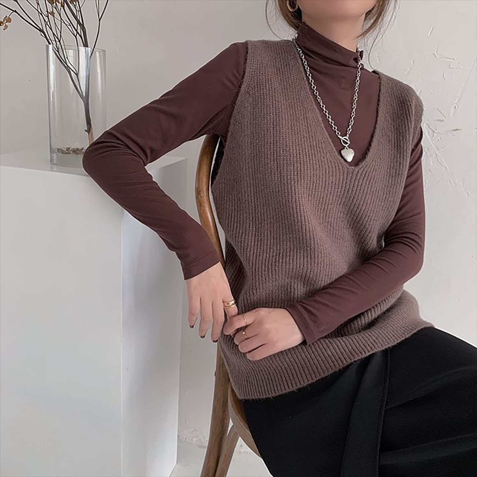 Gilet In Maglia Donna Con Scollo A V E Bottoni - Morbido, Casual, Per Autunno, Inverno, Primavera