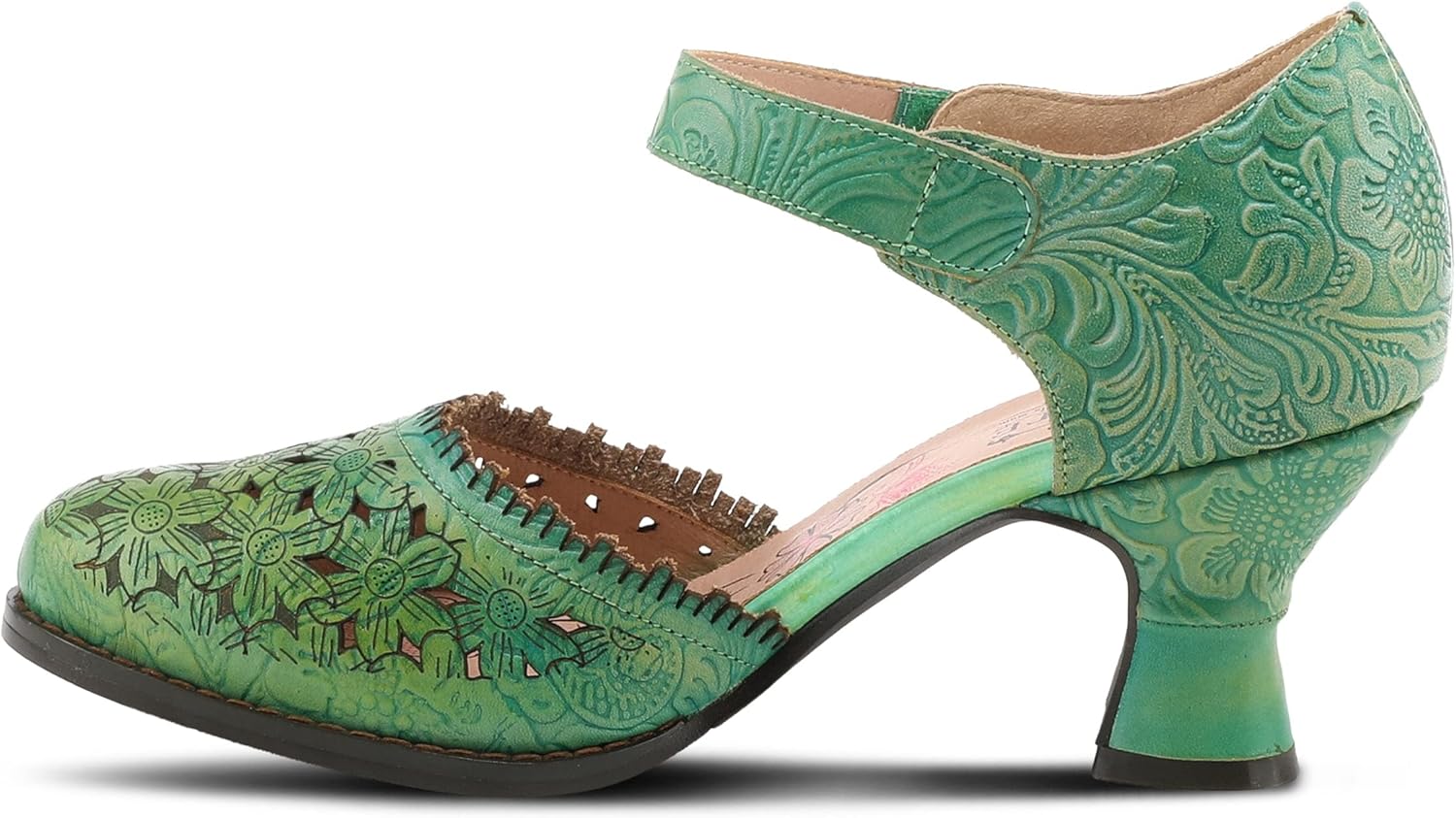 Spring Step L'Artiste Visionary Pump Shoes for Women | French Inspired Hand Painted Leather D'Orsay High Heels for Women with Ankle Strap - Image 2