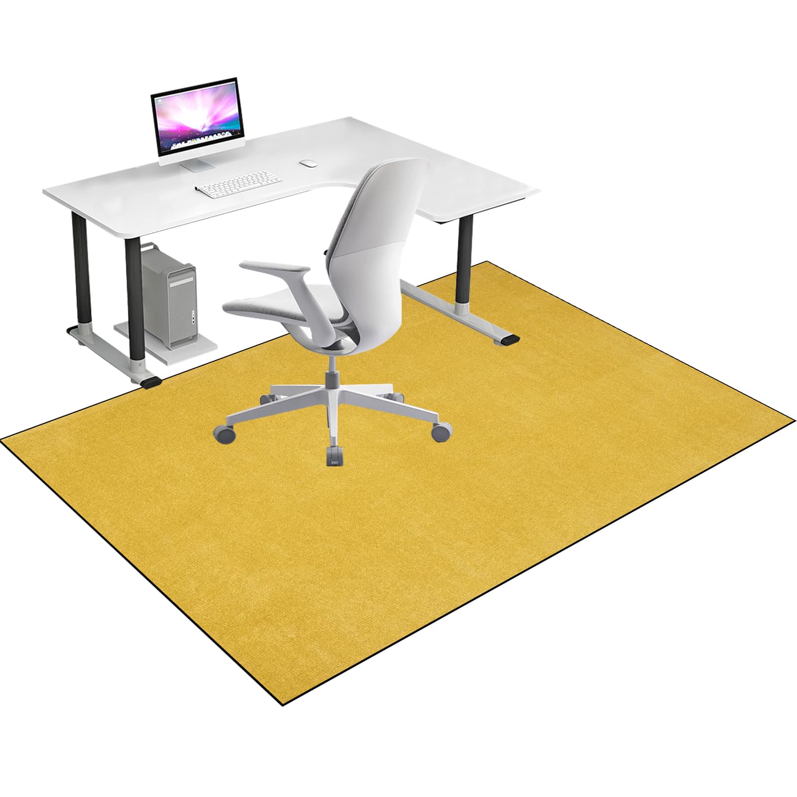 Qesjodfu A-3 Heavy Duty Office Gaming Chair Mats For Carpeted And Hardwood 90 X 140 Cm Floor Carpet Protector Chair Mat For Home & Office Floor Mat For Office Chair Anti-Skidding Desk Chair Mat For Rolling Chair
