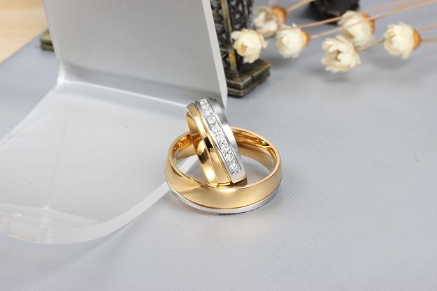 Nouveau Non DéballéANAZOZ Bague Acier Inoxydable 6mm Cannelure Classique Alliance