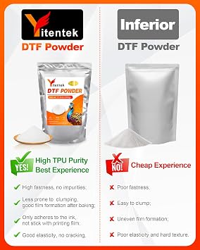 DTF Powder - 500g / 17.6oz White Digital Transfer Hot Melt Adhesive, DTF PreTreat Transfer Powder for All DTF and DTG Printers, DTF Hot Melt Adhesive Powder for All Fabric, 1.1LB