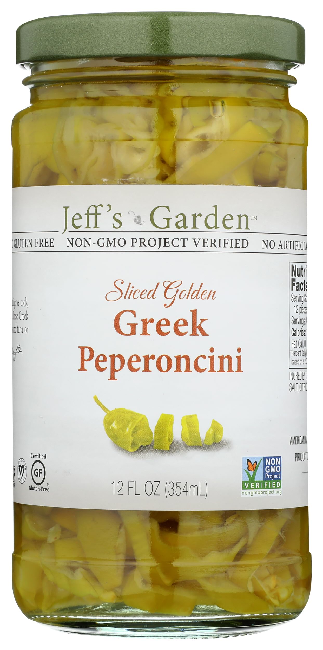 Jeff's Naturals Sliced Golden Greek Peperoncini - 12 oz | Grocery