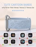 Vista 2 de Correa grabada de dibujos animados compatible con Fitbit Versa 2 Band/Versa Lite/Versa Band para mujer, lindas correas de repuesto de silicona