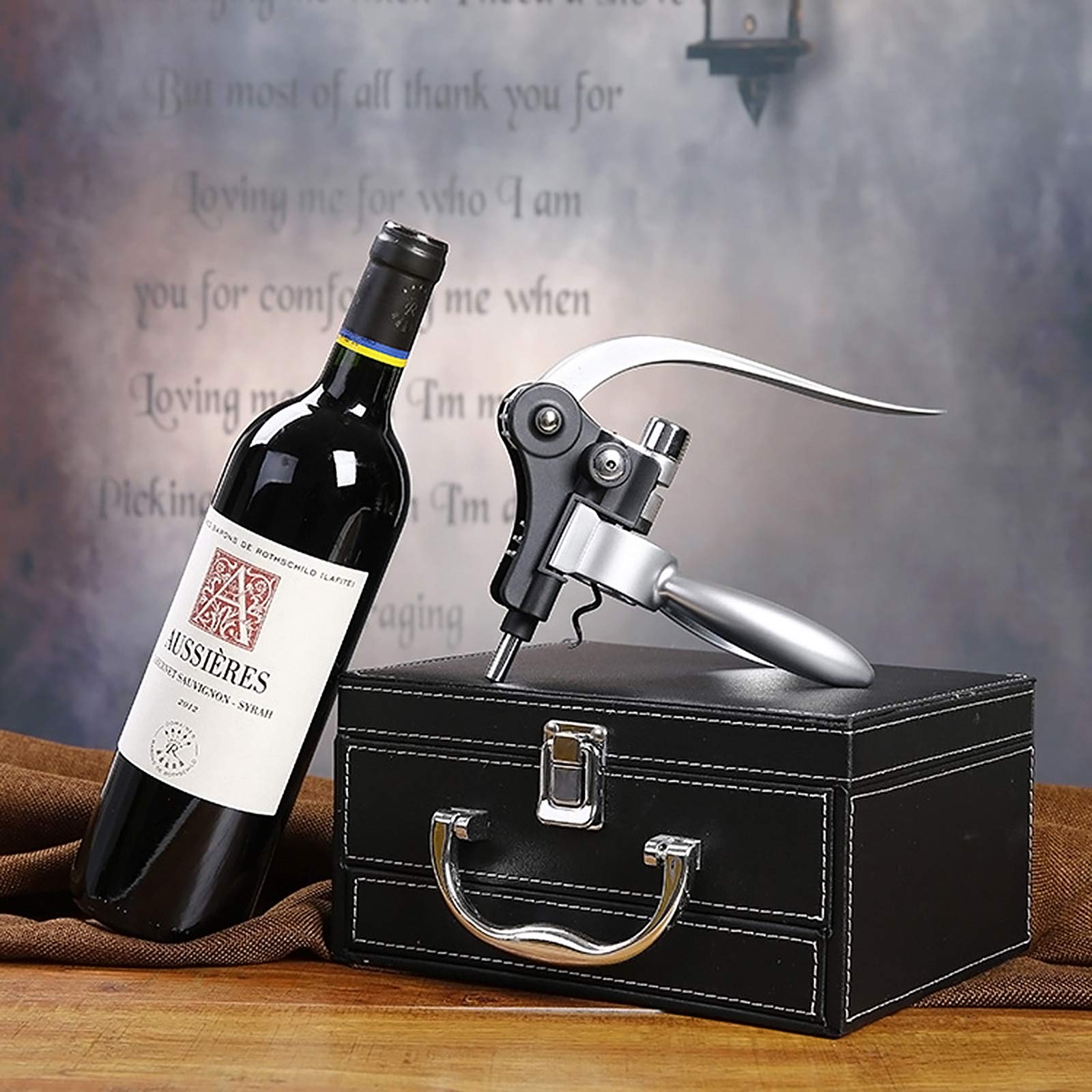 Korkenzieher, Luxus Wein Öffner mit Eleganten Geschenkbox,Sommelier Set mit Flaschenöffner,Folienschneider,Weinbelüfter,Tropfringe,Weinverschlüsse/Weinausgießer,Weinthermometer,Wein Vakuumpumpe
