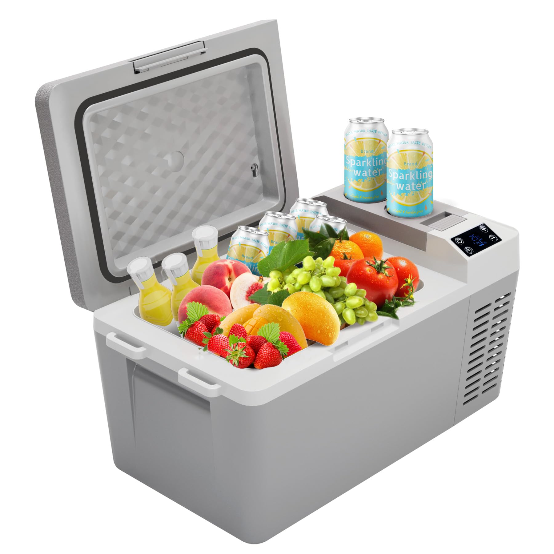 Car Fridge Portable Freezer for 12V Refrigerator, Car Refrigerator Portable Freezer for Car, 21QT, Electric Cooler with 110-240V/12/24V AC/DC for Camping, Travel, Truck, Home (20L)