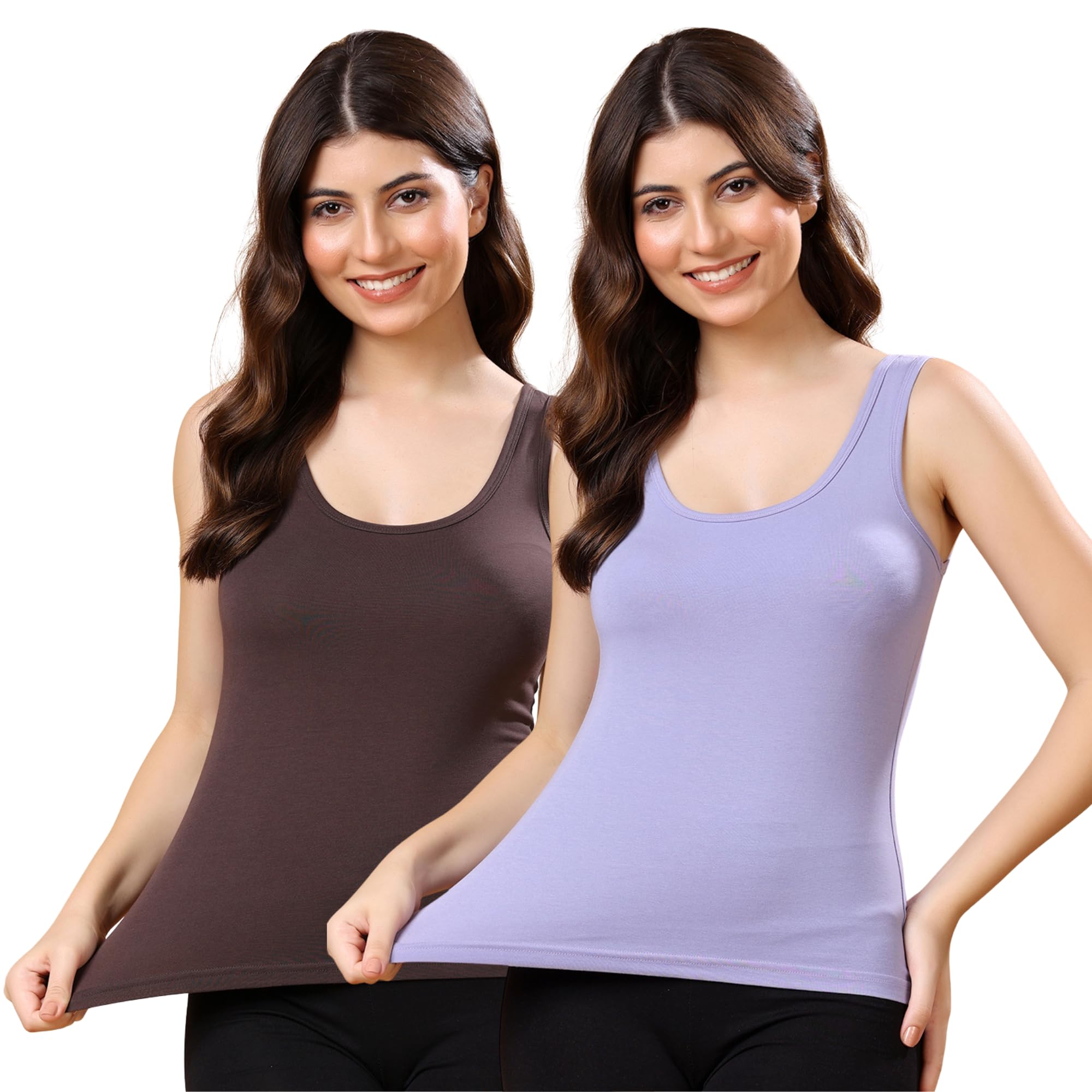 floret Women Super Combed Cotton Lycra Fabric Camisole Slips for Women & Girls Comfortable Fit Inner Tank Top with Stay Fresh Treatment-picture-26
