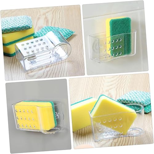 Miniatura 5 de 2 unids Fregadero de cocina Ventosa Soporte de esponja Bandeja de fregadero de plástico Jabón Cepillo de secado Cesta de drenaje de cocina