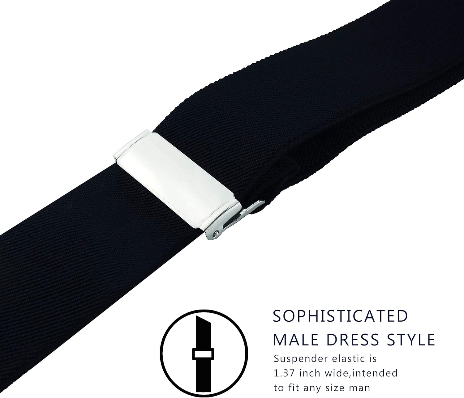 Suspenders for Men, Adjustable Suspenders with Elastic Straps Y-Back Construction Heavy Duty for Work - Image 2