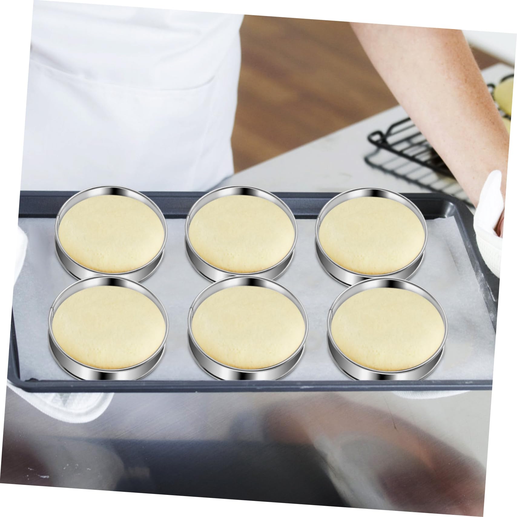 Mobestech Molde Para Pastel De Galletas Redondo Acero Inoxidable Para Hornear Tartas y Galletas Con Rizados
