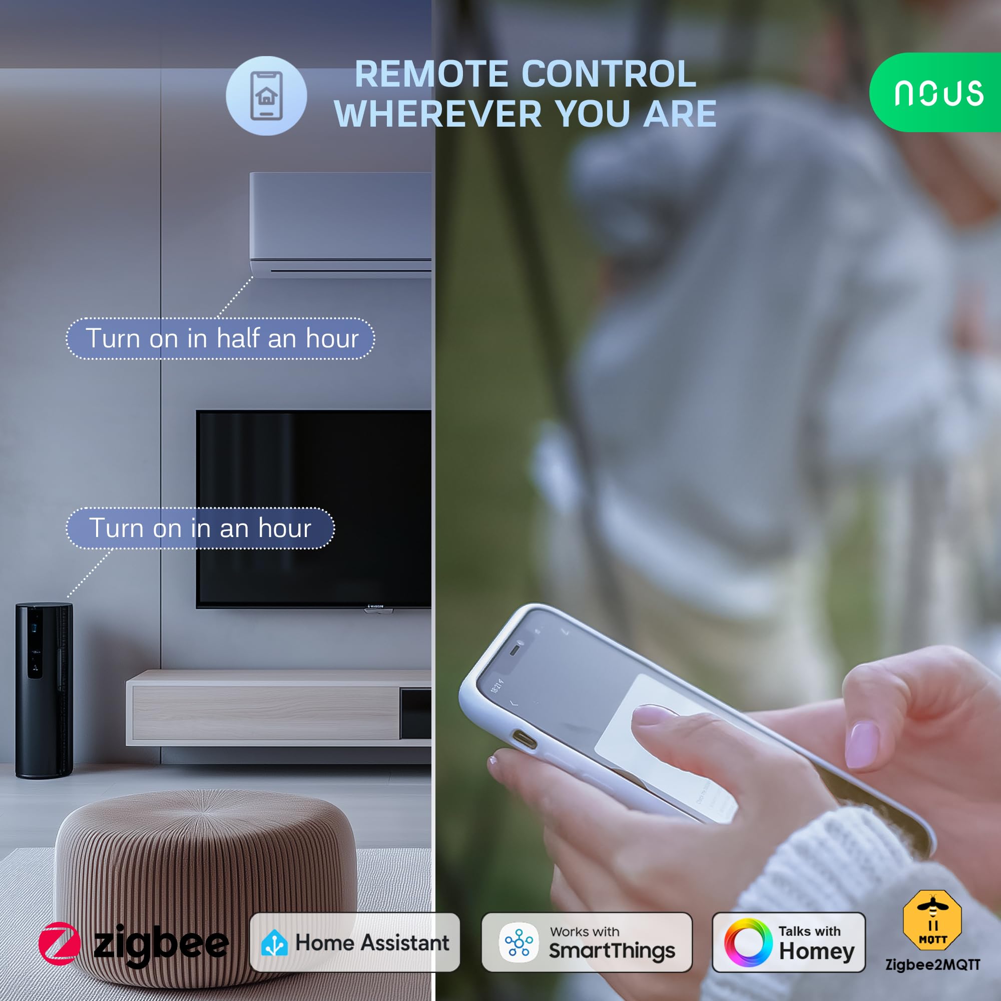 A1Z Presa Intelligente ZigBee con Monitoraggio Energetico, 10A, Controllo Remoto, Comando Vocale, Timer & Programmazione, Compatibile con Alexa, Google Home, Richiede Hub ZigBee, Pack of 4