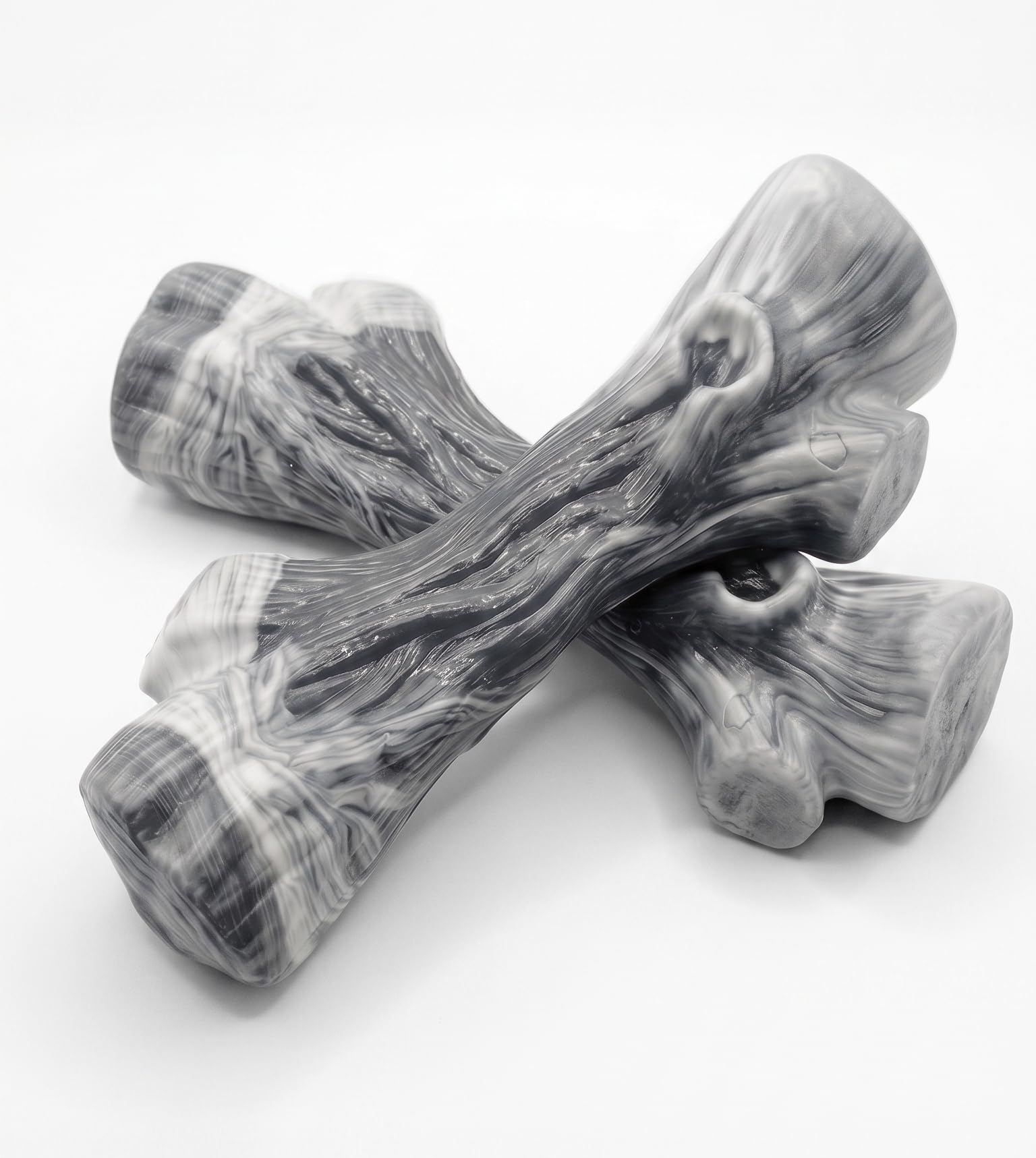 PetPetLife (2 Pack Tough Nylon Dog Bone That Survives Aggressive Chewers | Hard, Strong & Durable Chew Toy for Medium & Large Dogs – Relieves Boredom & Cleans Teeth(Grey Marble, Medium)