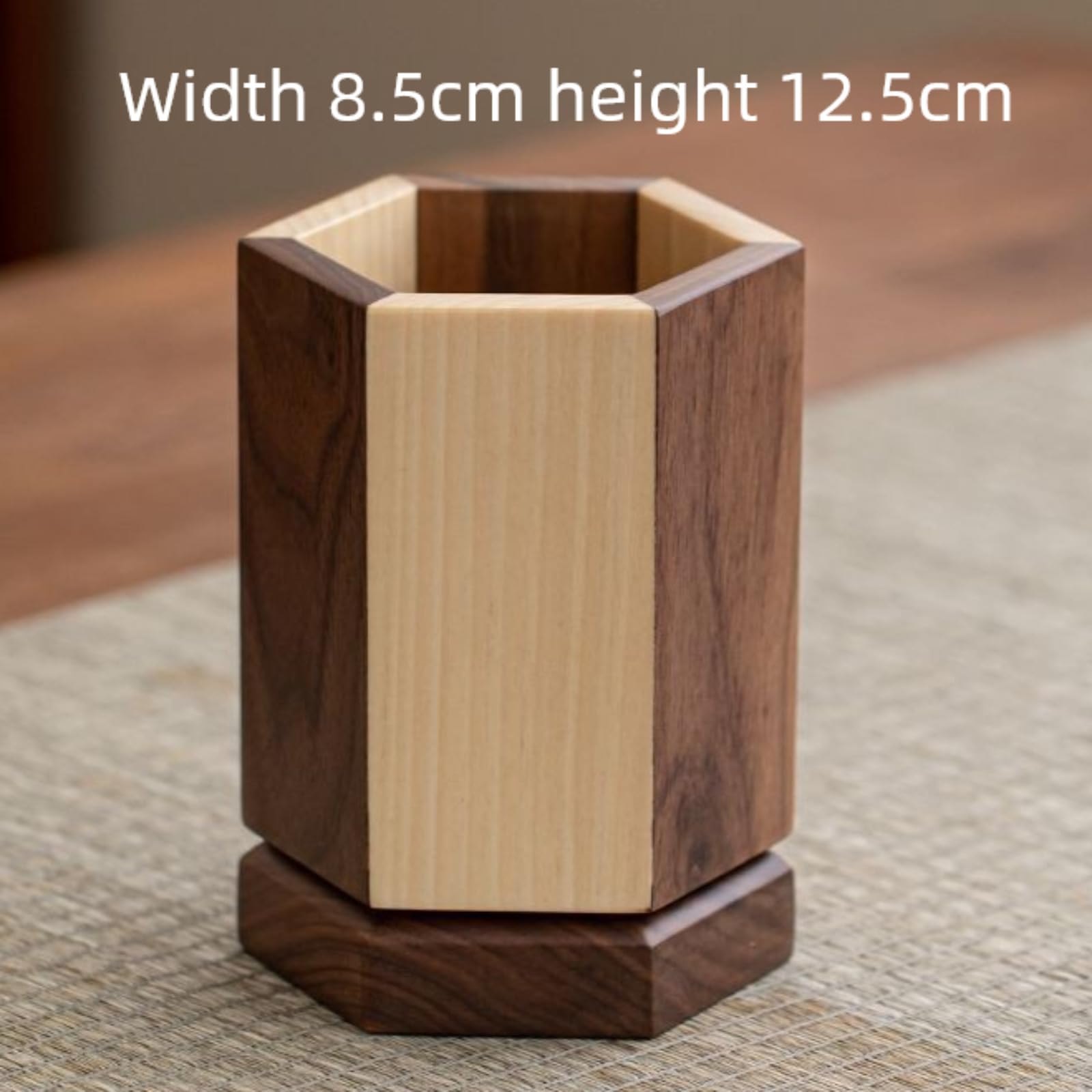 Stifthalter aus Holz, Massivholz, drehbar, 12,5 cm, Mao-Stifthalter, Dekoration, Tischdekoration