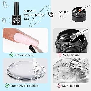 SUPWEE Clear 3D Nail Gel Sculpting Gel for Nail Art Water Droplet Gel Nail Polish for Nail Rhinestone Nail Craving Gel Paint for Home Manicure DIY Soak Off UV Gel Drawing Molding Nail Art Glue